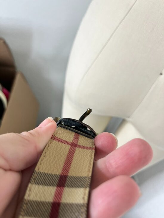Burberry Haymarket Nova Check Pattern Plaid Belt Brass Buckle main image 7
